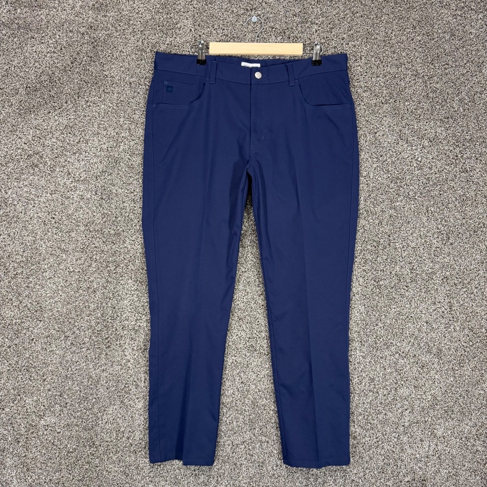 Peter Millar EB66 Pants Mens 36/32 (Fits 36/29) Blue Performance Golf 5-Pocket
